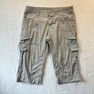 Kuhl‎ Pants Women Sz 12 Beige Tan Convertible Cargo Capri Pants Hiking Outdoor